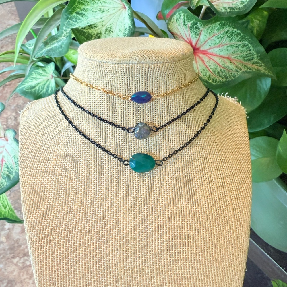 Elegant Green Stone Necklace - Picture 4 of 4